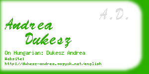 andrea dukesz business card